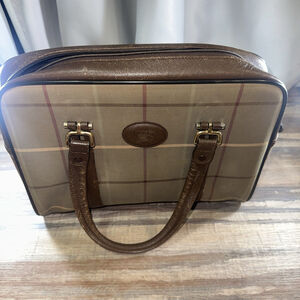 Burberry Vintage Leather canvas Hand Bag Rare With Authenticity Certificate